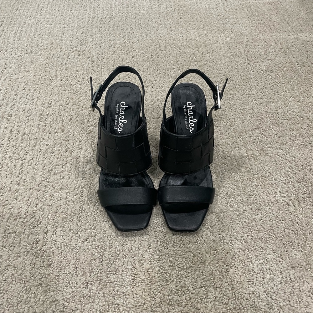 Black Medium Thick Heel